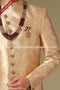 Designer Gold Color Jaquard Silk Brocade Mens Indo Western PAWDAC1116