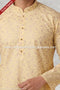 Designer Yellow Color Handloom Silk Mens Kurta Pajama PAWDAC1153