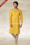 Designer Yellow Color Handloom Silk Mens Kurta Pajama PAWDAC1154