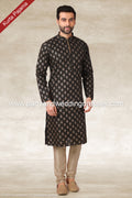 Designer Mehndi Green Color Handloom Silk Mens Kurta Pajama PAWDAC1158