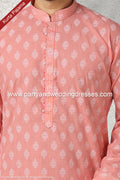 Designer Pink Color Handloom Silk Mens Kurta Pajama PAWDAC1170