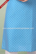 Designer Blue Color Handloom Silk Mens Kurta Pajama PAWDAC1175