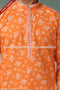 Designer Orange Color Handloom Silk Mens Kurta Pajama PAWDAC1178