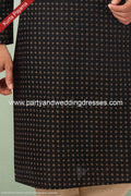Designer Black Color Handloom Silk Mens Kurta Pajama PAWDAC1180
