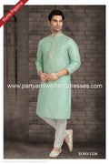 Designer Green Color Jacquard Brocade Silk Mens Kurta Pajama PAWDAC1226