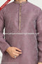 Designer Wine Color Jacquard Brocade Silk Mens Kurta Pajama PAWDAC1228
