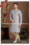 Designer Gray Color Jacquard Brocade Silk Mens Kurta Pajama PAWDAC1230