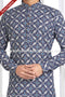 Designer Blue Color Printed Cotton Mens Kurta Pajama PAWDAC1246