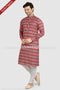 Designer Orange/Multicolor Printed Cotton Mens Kurta Pajama PAWDAC1255