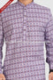 Designer Light Purple Color Printed Cotton Mens Kurta Pajama PAWDAC1256