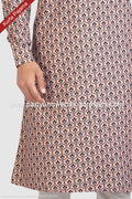 Designer Peach Color Printed Cotton Mens Kurta Pajama PAWDAC1260