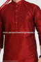 Designer Maroon/Gold Color Art Silk Fabric Mens Kurta Pajama PAWDAC1281