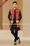 Designer Maroon/Black Color Printed Art Banarasi Silk Mens 3 Pcs Indo Western PAWDAC1403