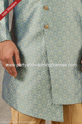 Designer Two-tone Color Jacquard Silk Brocade Mens Semi Indo Western PAWDAC1427