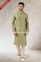 Designer Green Color Printed Art Silk Fabric Mens Kurta Pajama PAWDAC1473