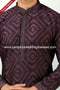 Designer Purple Color Printed Art Silk Fabric Mens Kurta Pajama PAWDAC1476