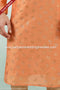 Designer Orange Color Printed Art Silk Fabric Mens Kurta Pajama PAWDAC1479