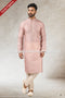 Designer Pink Color Printed Art Silk Fabric Mens Kurta Pajama PAWDAC1481