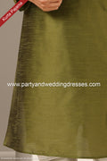 Designer Green Color Banarasi Art Silk Fabric Mens Kurta Pajama PAWDAC1501
