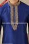 Designer Blue Color Banarasi Art Silk Fabric Mens Kurta Pajama PAWDAC1505