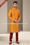 Designer Fire Color Banarasi Art Silk Fabric Mens Kurta Pajama PAWDAC1507