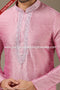 Designer Pink Color Banarasi Art Silk Fabric Mens Kurta Pajama PAWDAC1511