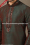 Designer Two-tone Green/Maroon Color Banarasi Art Silk Fabric Mens Kurta Pajama PAWDAC1512