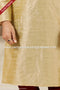 Designer Gold Color Banarasi Art Silk Fabric Mens Kurta Pajama PAWDAC1513