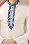 Designer Off-white Color Banarasi Art Silk Fabric Mens Kurta Pajama PAWDAC1519