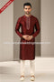 Designer Wine Color Banarasi Art Silk Fabric Mens Kurta Pajama PAWDAC1523