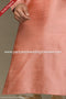 Designer Peach/Cream Color Jacquard Silk Brocade Fabric Mens Kurta Pajama PAWDAC1546