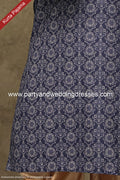 Designer Blue/Chikoo Color Cotton Fabric Mens Kurta Pajama PAWDAC1552