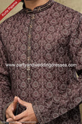 Designer Brown/Chikoo Color Cotton Fabric Mens Kurta Pajama PAWDAC1554