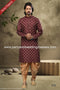 Designer Wine/Chikoo Color Cotton Fabric Mens Kurta Pajama PAWDAC1557