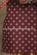 Designer Wine/Chikoo Color Cotton Fabric Mens Kurta Pajama PAWDAC1557
