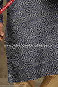 Designer Blue/Tusser Color Cotton Fabric Mens Kurta Pajama PAWDAC1562