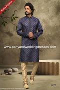 Designer Blue/Tusser Color Cotton Fabric Mens Kurta Pajama PAWDAC1566
