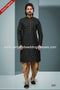 Designer Black/Chikoo Color Cotton Fabric Mens Kurta Pajama PAWDAC1574