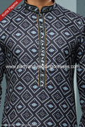 Designer Black Color Cotton Fabric Mens Kurta Pajama PAWDAC1578