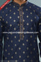 Designer Blue/Chikoo Color Cotton Fabric Mens Kurta Pajama PAWDAC1581