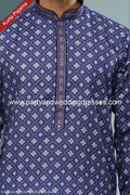 Designer Purple/Tusser Color Cotton Fabric Mens Kurta Pajama PAWDAC1586