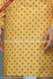 Designer Yellow/Gold Color Cotton Fabric Mens Kurta Pajama PAWDAC1592