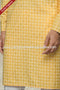 Designer Yellow/Off-white Color Cotton Fabric Mens Kurta Pajama PAWDAC1612