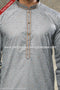 Designer Gray/Cream Color Cotton Fabric Mens Kurta Pajama PAWDAC1623