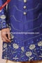 Designer Blue/Chikoo Color Printed Art Banarasi Silk Sherwani PAWDAC1658
