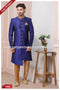 Designer Blue/Chikoo Color Banarasi Art Silk Mens Indo Western PAWDAC1669