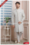 Designer Gray/Off-white Color Imported Jacquard Silk Mens Indo Western PAWDAC1680