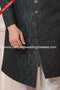 Designer Green-Black/Off-white Color Imported Jacquard Silk Mens Indo Western PAWDAC1693
