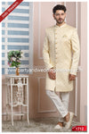 Designer Gold/Cream Color Art Silk Mens Indo Western PAWDAC1712