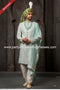 Designer Pista Green/Cream Color Georgette Fabric Mens Sherwani PAWDAC1722